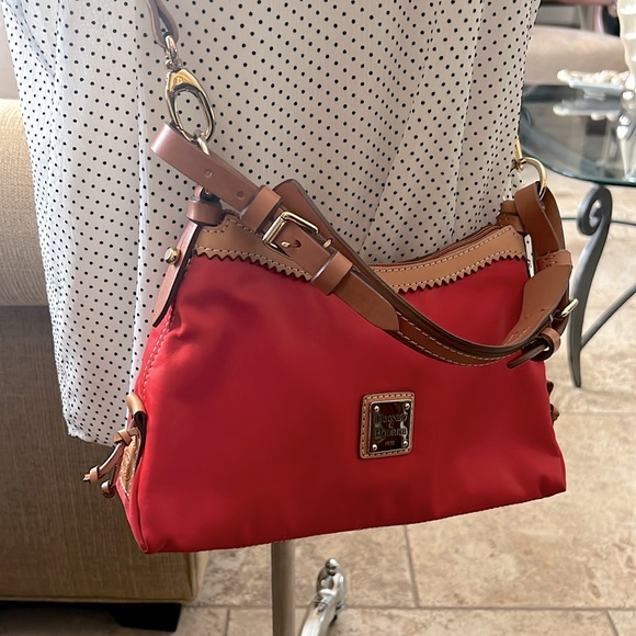Dooney & Bourke Red and Tan Crossbody Bag - Picture 2 of 16